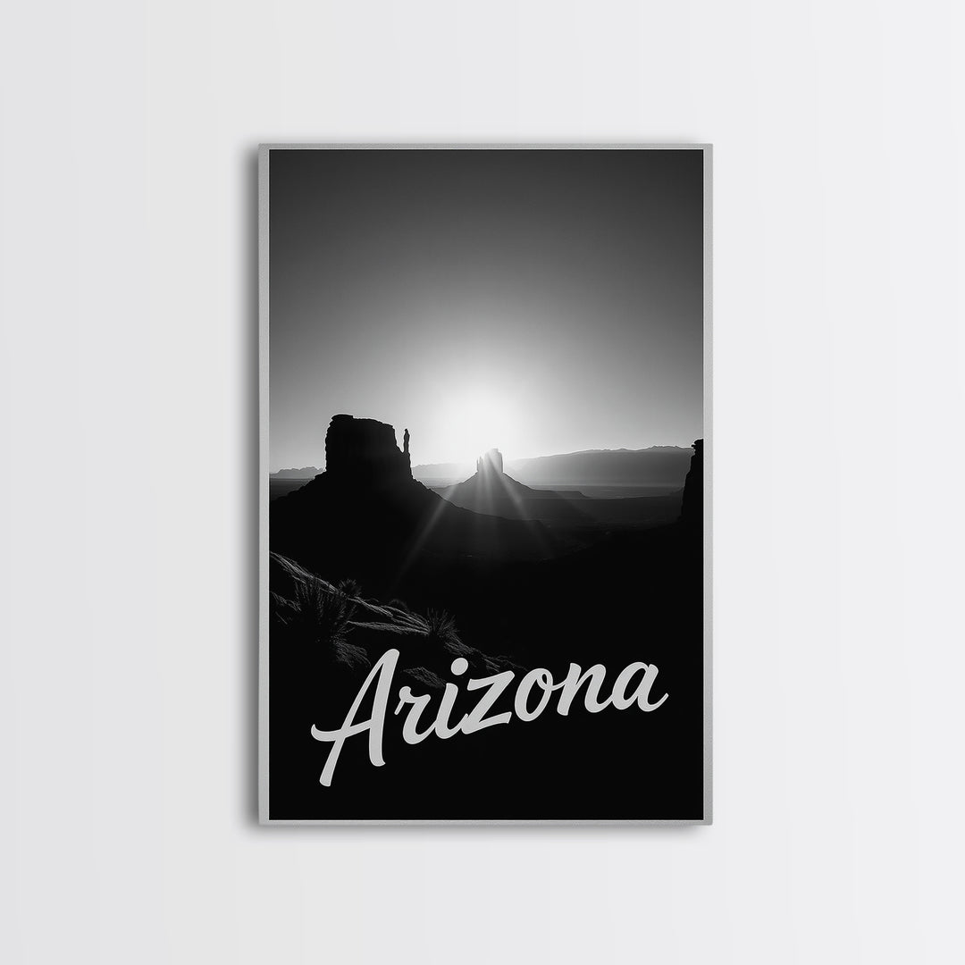 Arizona Travel Poster, Canvas Print, Dark Moody City Wall Art, Arizona Wall Art, Living Room Wall Art, Fine Art Print, Vintage City Art
