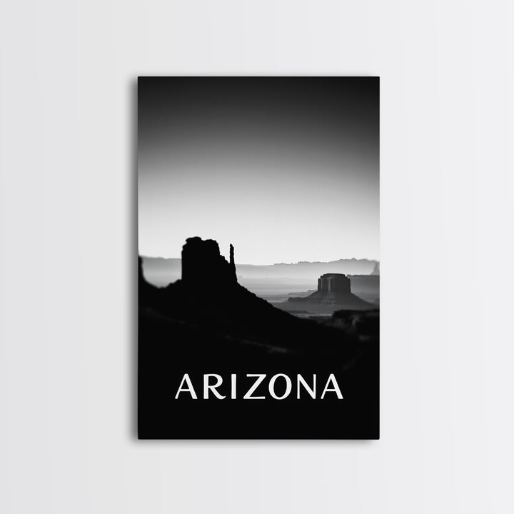 Arizona Travel Poster, Framed Canvas Print, Dark Moody City Wall Art, Arizona Travel Art, Home Office Decor, Travel Poster Art