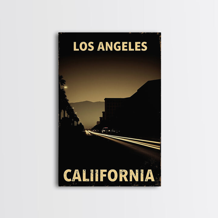 California Travel Poster, Canvas Print, Black And White Travel Art, California Poster Print, Travel Art Print, Retro Travel Print