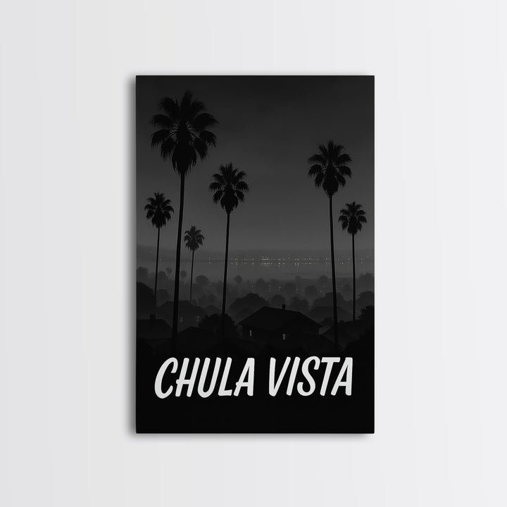 Chula Vista California Travel Poster, Canvas Print, Night Street Poster Art, Chula Vista City Art, Office Decor, Travel Wall Art, Print