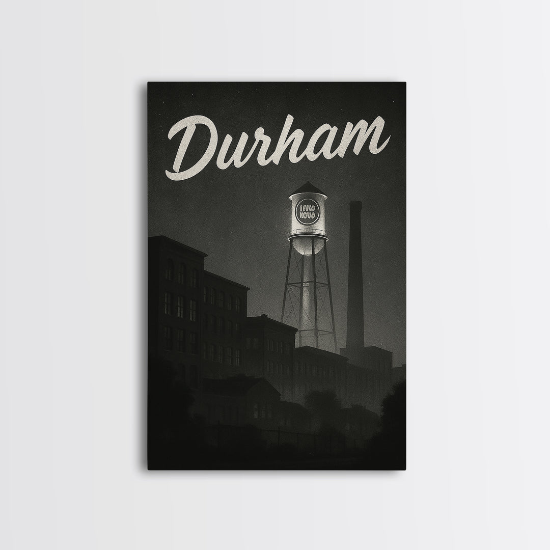 Durham Travel Poster, Canvas Print, Black And White Travel Art, Durham Poster Print, City Art Print, Living Room Wall Art, Poster Print