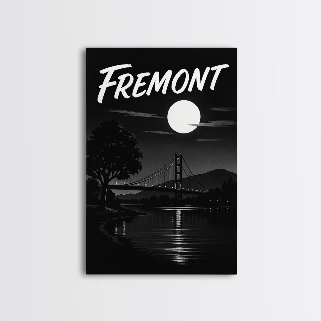 Fremont Travel Poster, Canvas Print, Black And White Travel Art, Fremont Wall Art, Gift For Travelers, City Art Print, Modern Wall Decor
