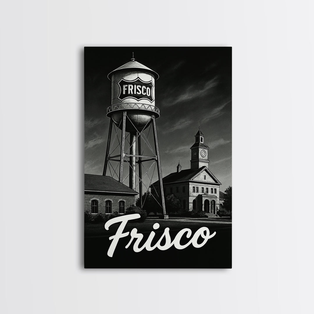 Frisco Travel Poster, Canvas Print, Night Street Poster Art, Frisco Art Print, Living Room Wall Art, Travel Poster Art, Eclectic Wall Decor
