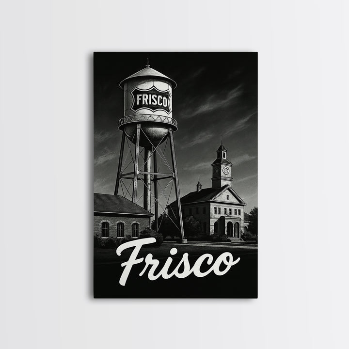 Frisco Travel Poster, Canvas Print, Night Street Poster Art, Frisco Art Print, Living Room Wall Art, Travel Poster Art, Eclectic Wall Decor