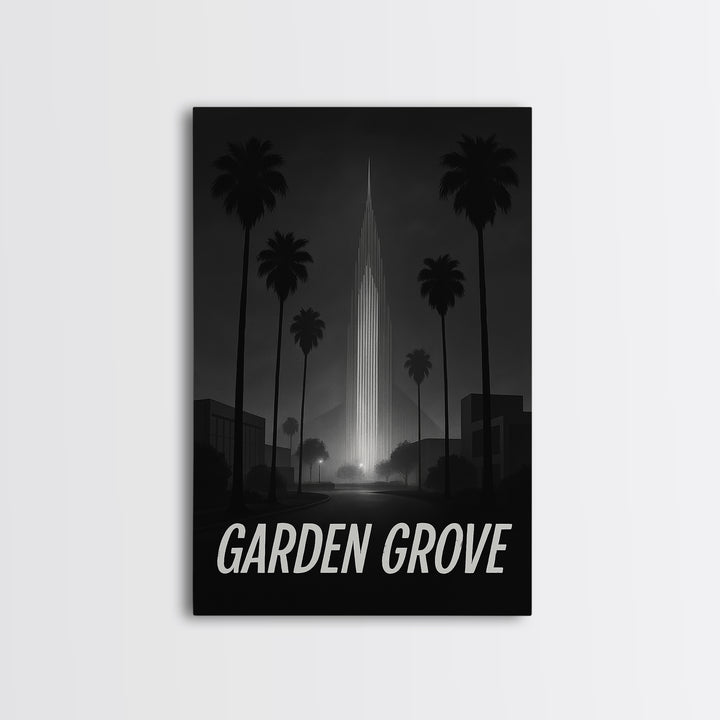 Garden Grove California Travel Poster, Canvas Print, Black And White Travel Art, Garden Grove Travel Art, Eclectic Wall Decor, Poster Art