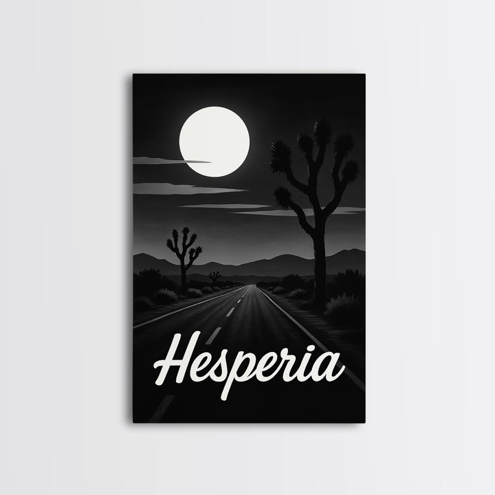 Hesperia Travel Poster, Framed Canvas Print, Vintage Noir Poster Art, Hesperia Poster Print, Travel Poster Set, Vintage City Art