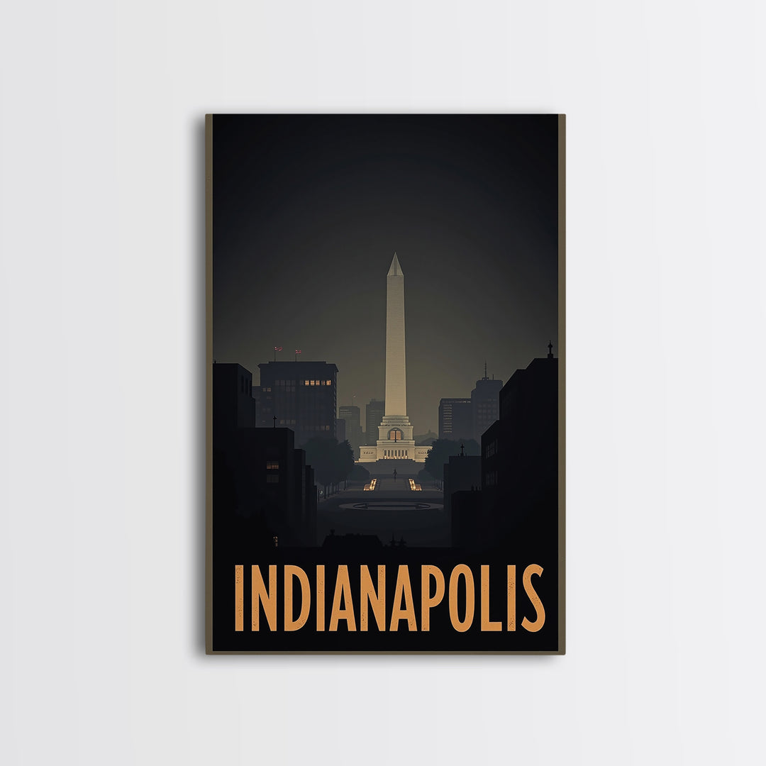 Indianapolis Indiana Travel Poster, Canvas Print, Black And White Travel Art, Indianapolis City Art, Vintage City Art, Travel Poster Set