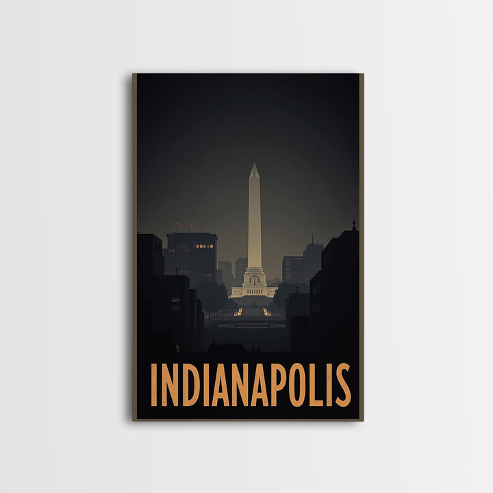 Indianapolis Indiana Travel Poster, Canvas Print, Black And White Travel Art, Indianapolis City Art, Vintage City Art, Travel Poster Set