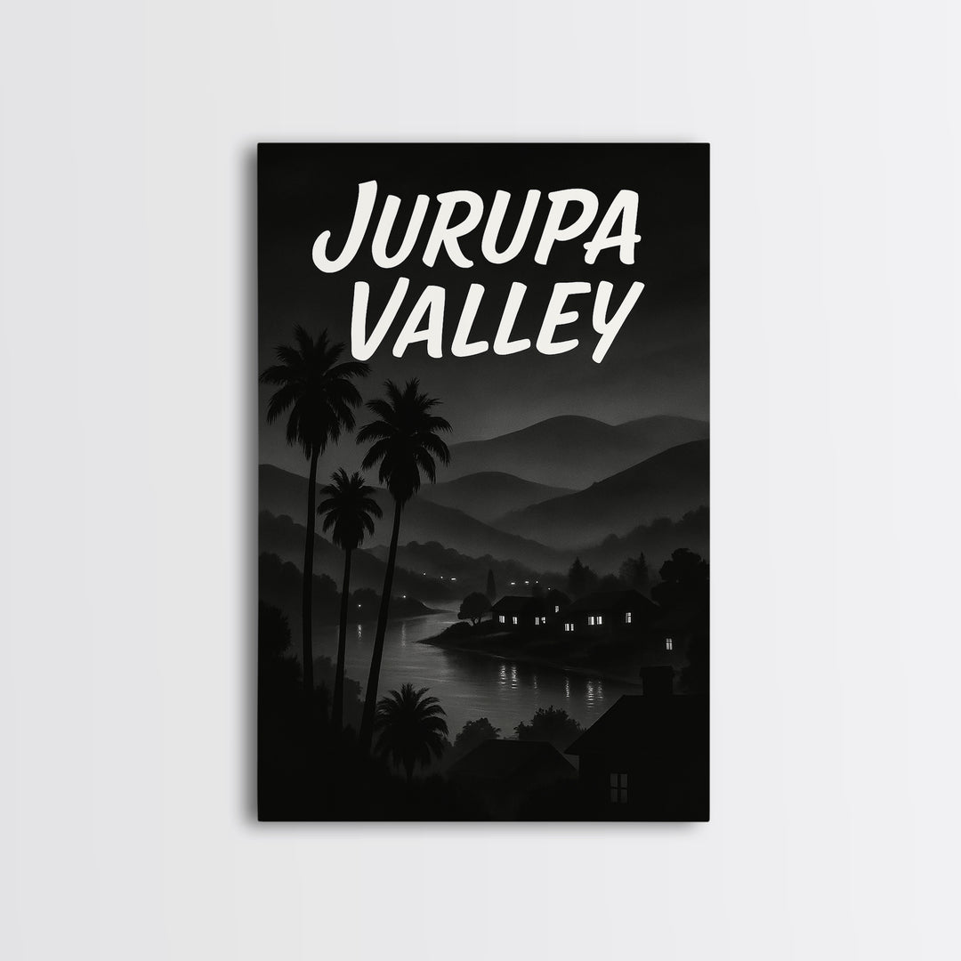 Jurupa Valley California Travel Poster, Canvas Print, Night Street Poster Art, Jurupa Valley Wall Art, Vintage Travel Art, Travel Poster Art