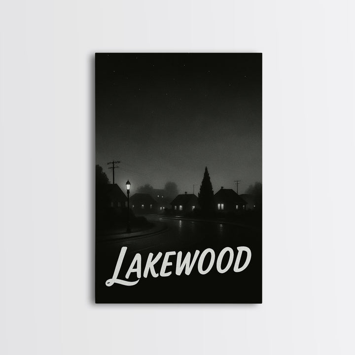 Lakewood Colorado Travel Poster, Canvas Print, Black And White Travel Art, Lakewood Art Print, Gift For Travelers, Travel Wall Art