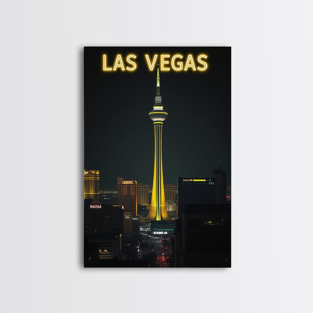 Las Vegas Travel Poster, Canvas Print, Night Street Poster Art, Las Vegas Art Print, Travel Art Print, City Travel Prints, Art Print