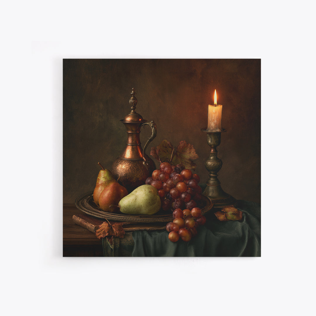 Classical Fruit Still Life Framed Canvas Print, Dining Room Art, 3 Piece Wall Art, Dining Room Decor, Fine Art, Dining, DRA-1x1-1