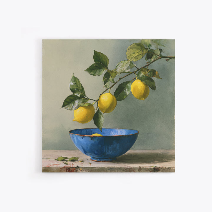 Italian Lemon Branch Framed Canvas Print, Dining Room Art, Trendy Wall Art, Dining Room Decor, Fine Art, Dining, DRA-1x1-29