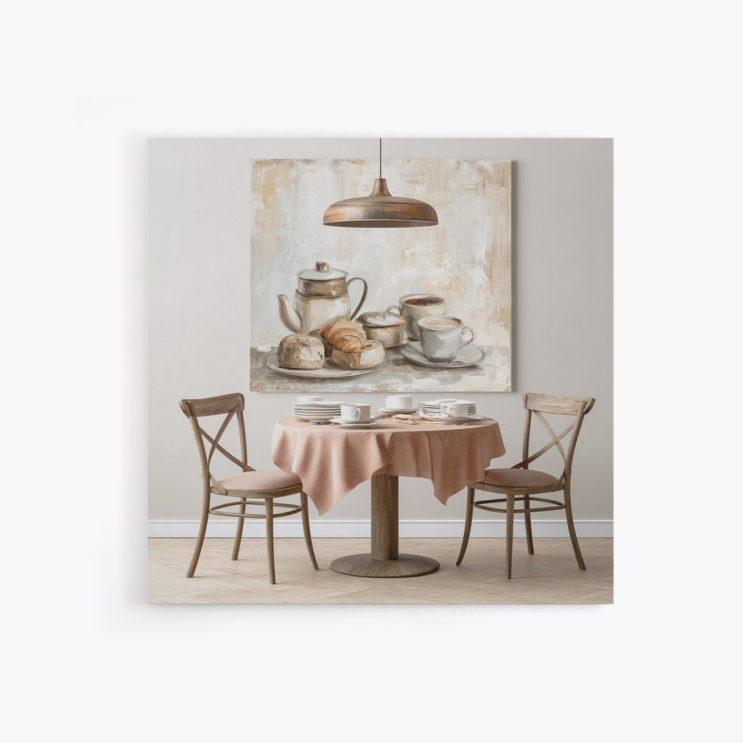 French Bistro Food Illustration Without Text Canvas Print, Dining Room Art, Set of 3 Prints, Dining Room Decor, Dining, DRA-1x1-34