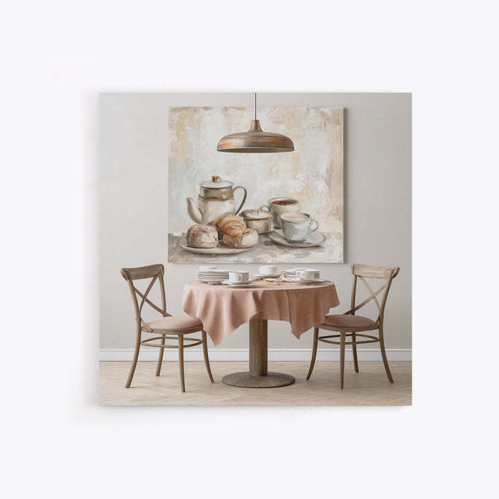 French Bistro Food Illustration Without Text Canvas Print, Dining Room Art, Set of 3 Prints, Dining Room Decor, Dining, DRA-1x1-34