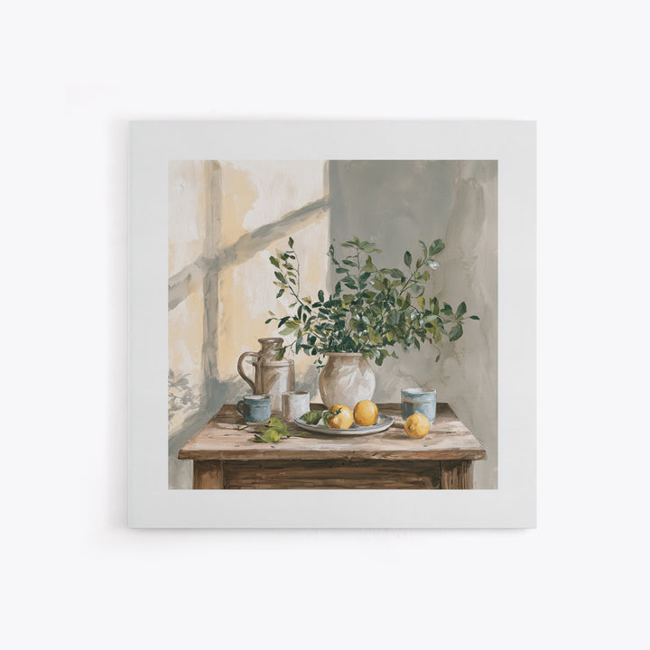 Sunlit Farmhouse Table Objects Without Room View Canvas Print, Dining Room Art, Coastal Wall Art, Dining Room Decor, Dining, DRA-1x1-41