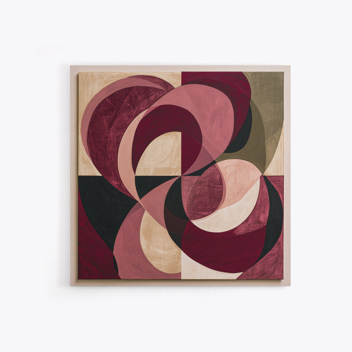 Abstract Red Wine Swirl Framed Canvas Print, Dining Room Art, Modern Wall Art, Dining Room Decor, Dining, Gallery Decor, DRA-1x1-42