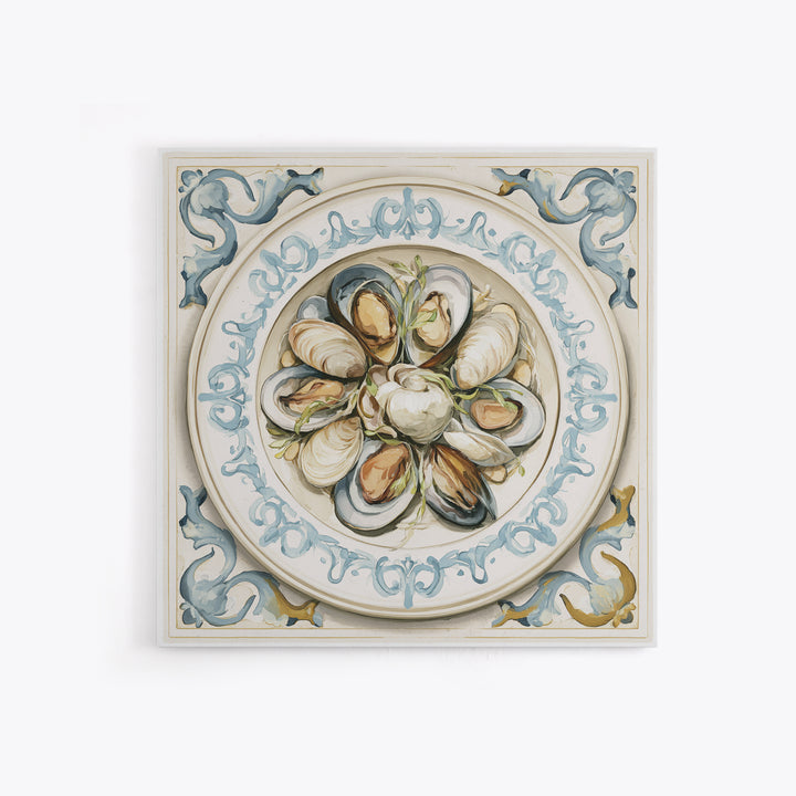 French Bistro Food Illustration Without Text Canvas Print, Dining Room Art, Set of 3 Prints, Dining Room Decor, Dining, DRA-1x1-58