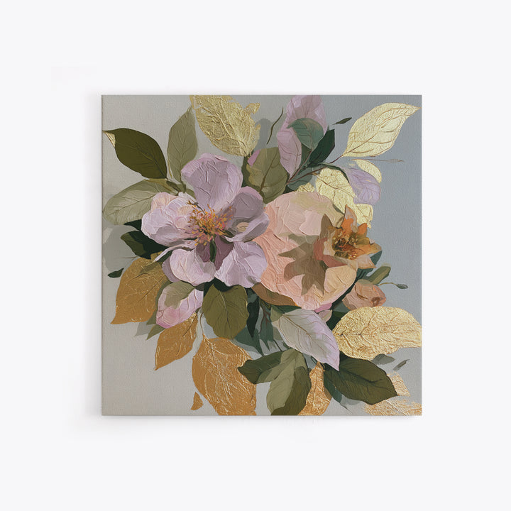 Pomegranate and Gold Leaf Botanical Study Framed Canvas Print, Dining Room Art, Canvas Art, Dining Room Decor, Oil Painting, DRA-1x1-8