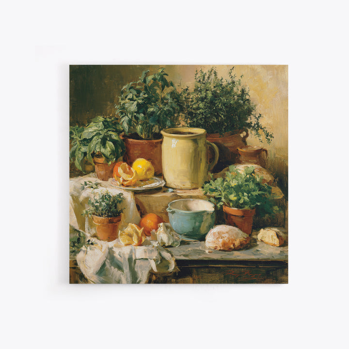 Modern Kitchen Herbs Canvas Print, Dining Room Art, Fine Art Print, Dining Room Decor, Fine Art, Dining, Fall Decor, DRA-1x1-81