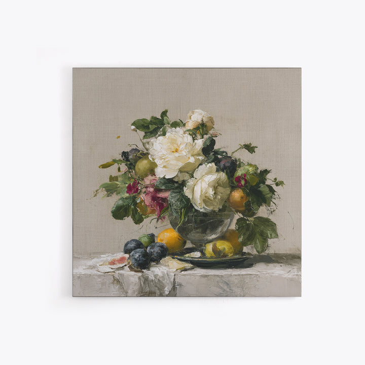 Classic Dutch Feast Arrangement Canvas Print, Dining Room Art, Fine Art Print, Dining Room Decor, Fine Art, Dining, Fall Decor, DRA-1x1-91