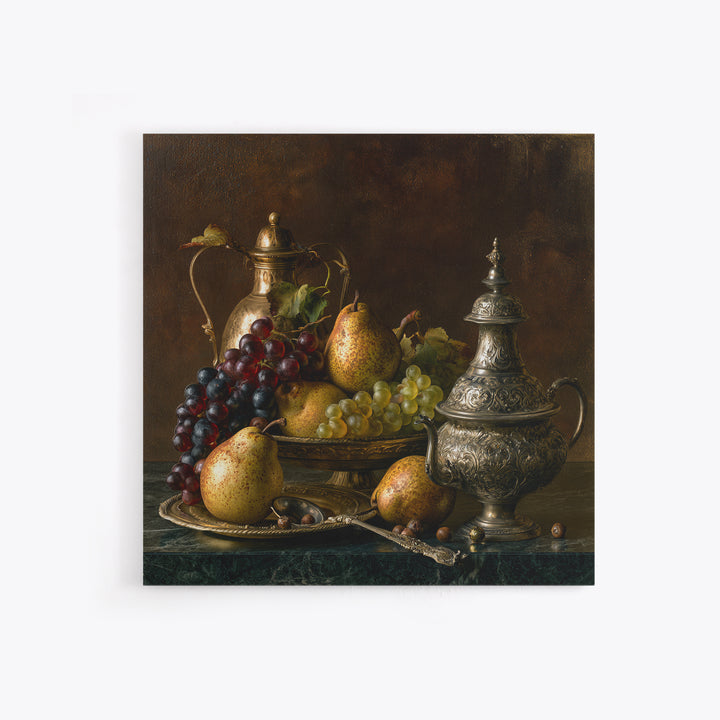 Classical Fruit Still Life Canvas Print, Dining Room Art, Luxury Decor, Dining Room Decor, Oil Painting, Dining, DRA-1x1-97