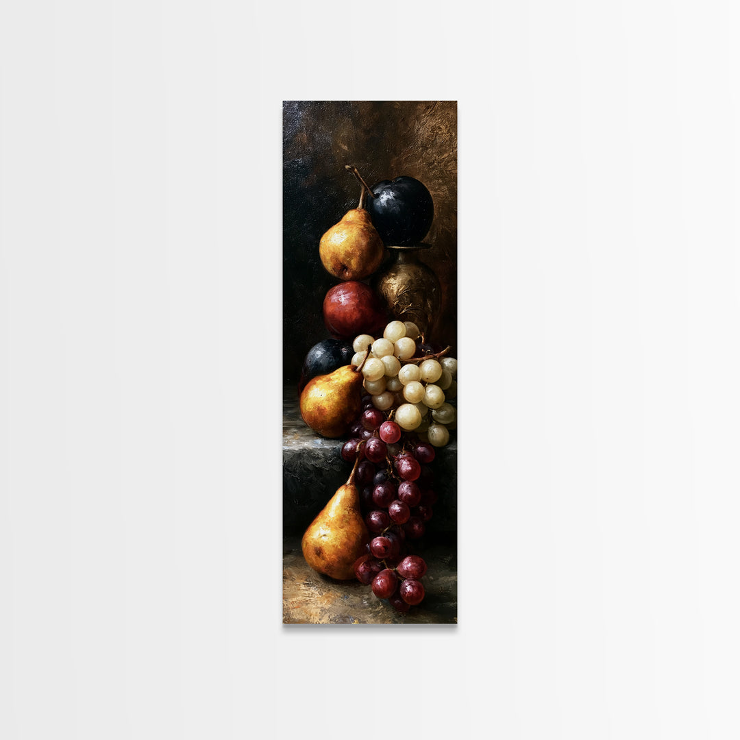 Classical Fruit Still Life Canvas Print, Dining Room Art, Trendy Wall Art, Dining Room Decor, Fine Art, Dining, DRA-1x3-13