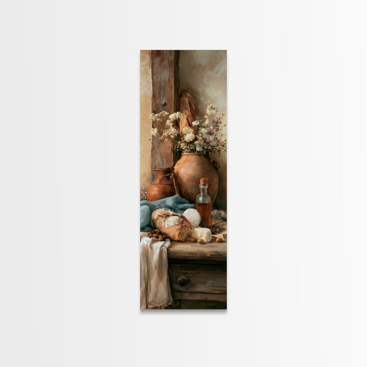 Rustic Bread Olives and Cheese Still Life Canvas Print, Dining Room Art, Set of 3 Prints, Dining Room Decor, Fine Art, Dining, DRA-1x3-18
