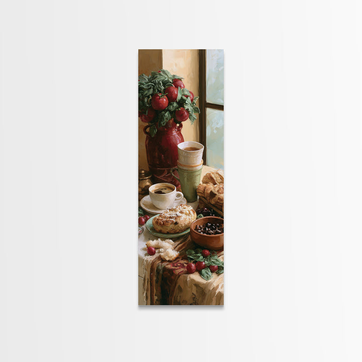 Coffee and Pastry Scene for Breakfast Nook Canvas Print, Dining Room Art, Modern Wall Art, Dining Room Decor, Fine Art, Dining, DRA-1x3-2