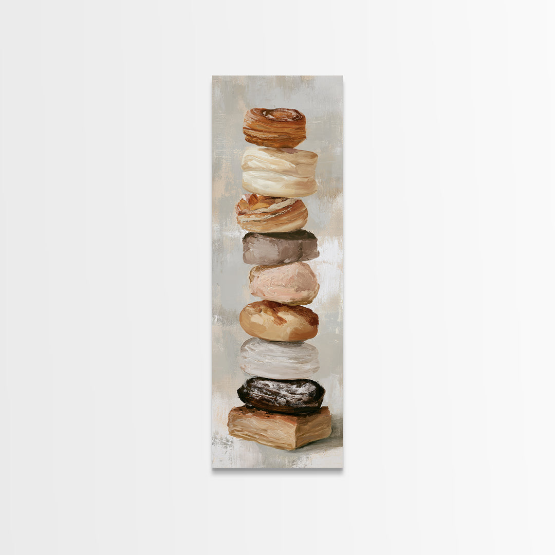 French Bistro Food Illustration Without Text Canvas Print, Dining Room Art, Watercolor Painting, Dining Room Decor, Dining, DRA-1x3-22