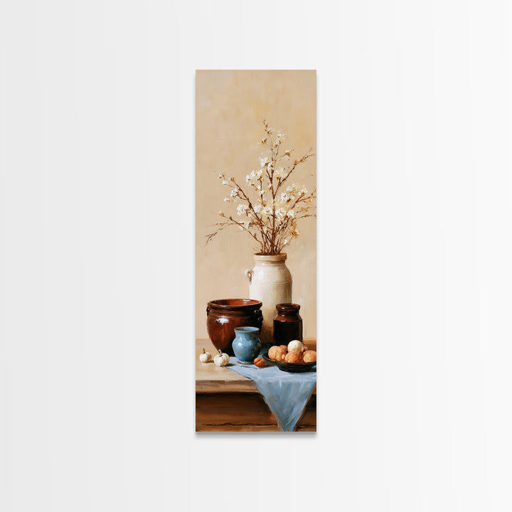 Sunlit Farmhouse Table Objects Without Room View Canvas Print, Dining Room Art, Bedroom Wall Art, Dining Room Decor, Dining, DRA-1x3-5