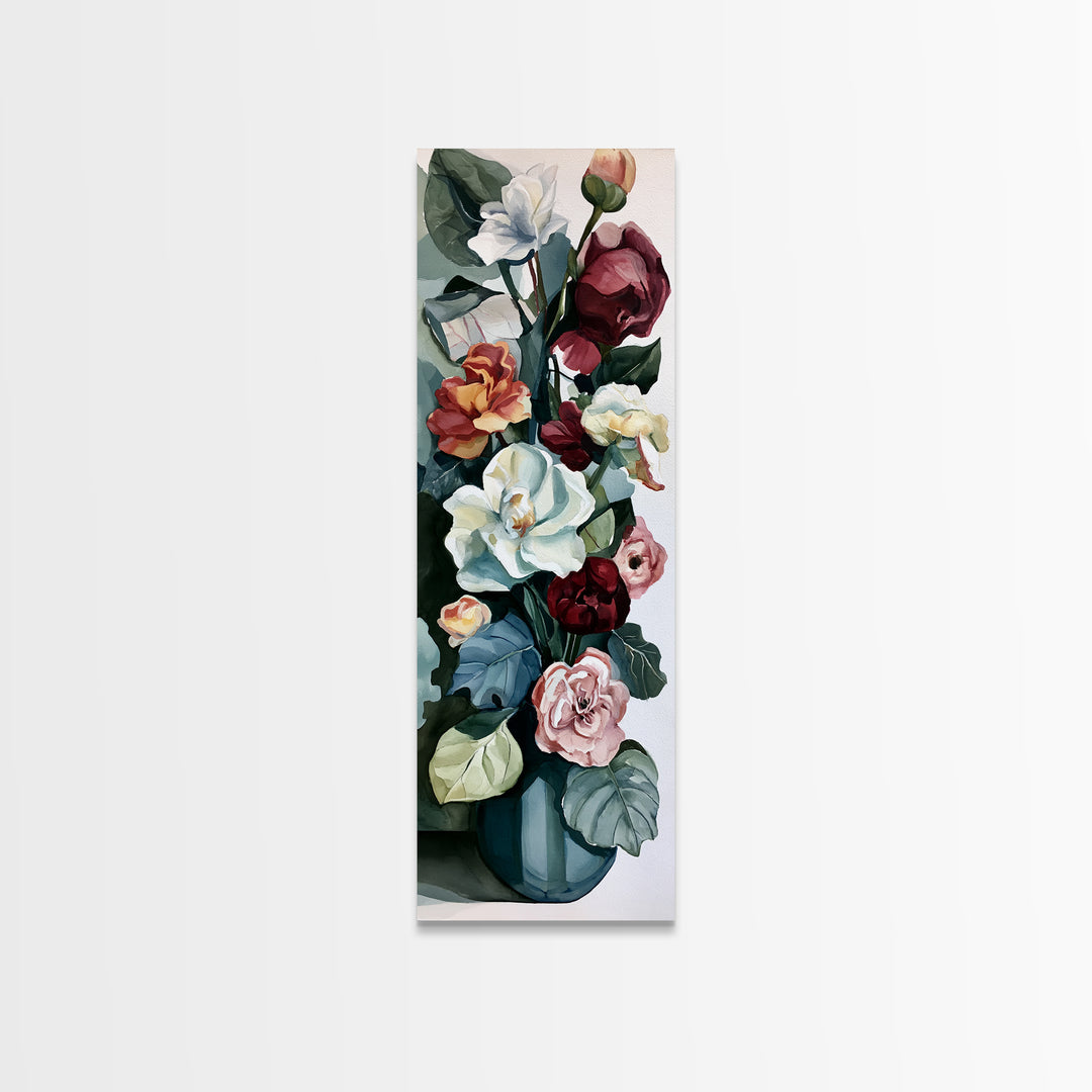 Large Expressive Flower Vase Canvas Print, Dining Room Art, Art Print, Dining Room Decor, Fine Art, Dining, Abstract Art, DRA-1x3-60
