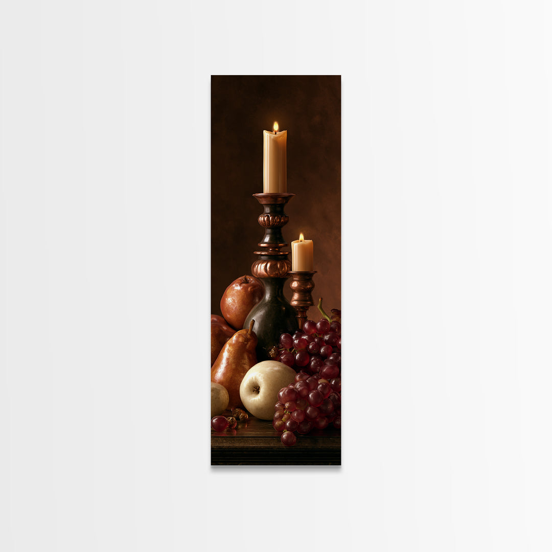 Classical Fruit Still Life Framed Canvas Print, Dining Room Art, Modern Decor, Dining Room Decor, Fine Art, Dining, Home Decor, DRA-1x3-61