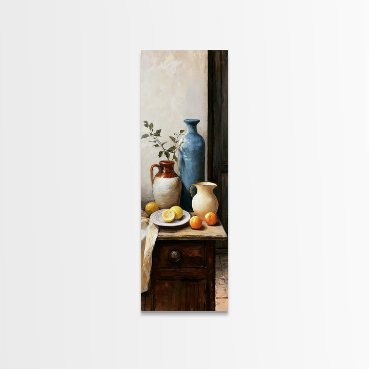 Sunlit Farmhouse Table Objects Without Room View Canvas Print, Dining Room Art, Wall Decor, Dining Room Decor, Fine Art, Dining, DRA-1x3-77