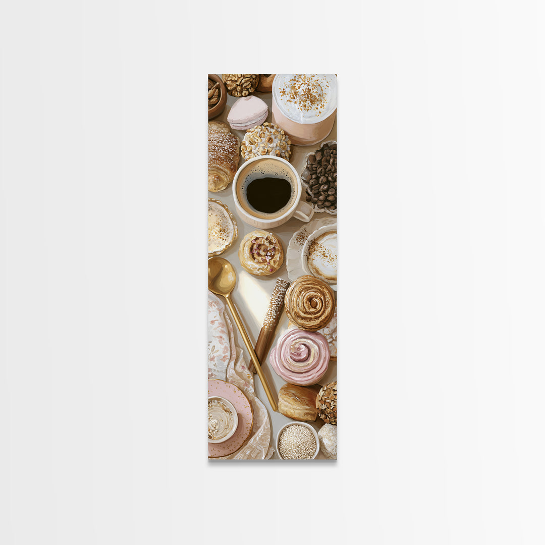 Coffee and Pastry Scene for Breakfast Nook Canvas Print, Dining Room Art, Dining Room Wall Art, Dining Room Decor, Dining, DRA-1x3-98