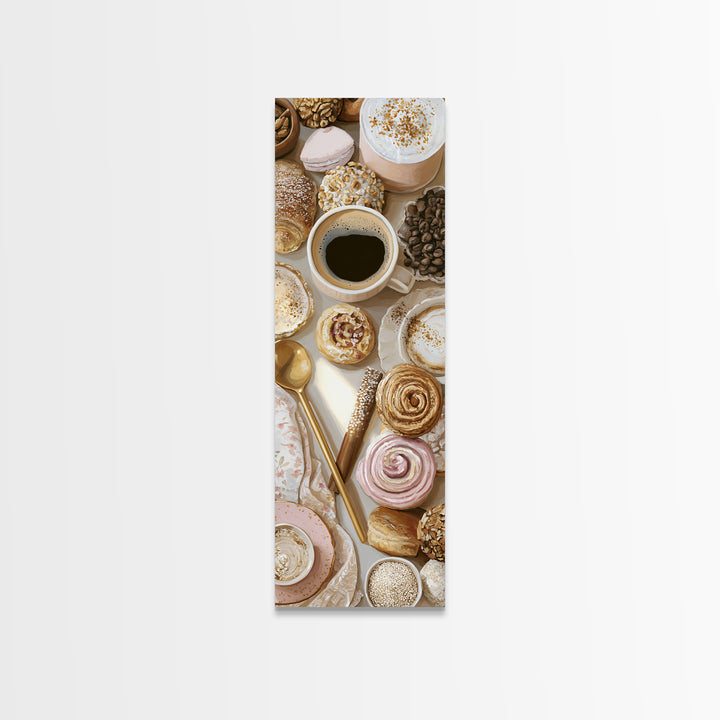 Coffee and Pastry Scene for Breakfast Nook Canvas Print, Dining Room Art, Dining Room Wall Art, Dining Room Decor, Dining, DRA-1x3-98