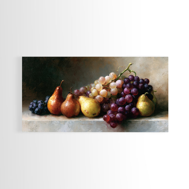 Classical Fruit Still Life Canvas Print, Dining Room Art, Luxury Decor, Dining Room Decor, Oil Painting, Dining, DRA-2x1-21