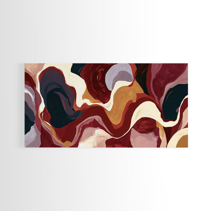 Abstract Red Wine Swirl Framed Canvas Print, Dining Room Art, Dining Room Wall Art, Dining Room Decor, Abstract Art, Dining, DRA-2x1-38