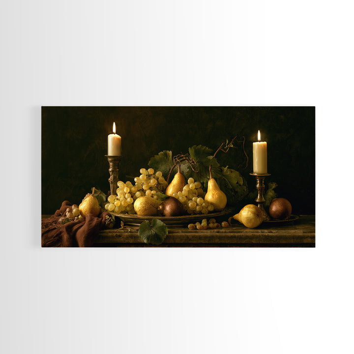 Classical Fruit Still Life Framed Canvas Print, Dining Room Art, Contemporary Art, Dining Room Decor, Fine Art, Dining, DRA-2x1-45