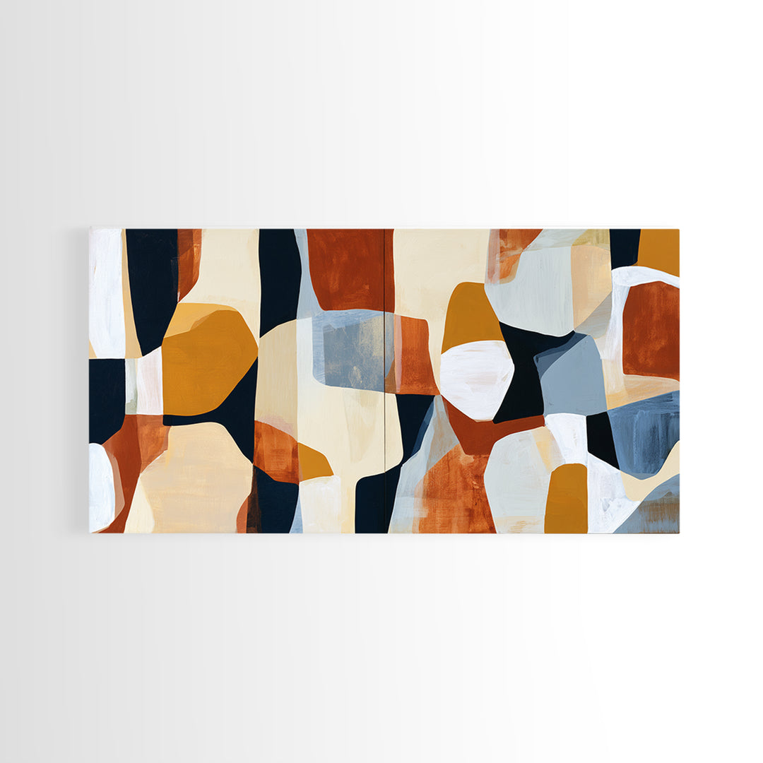 Abstract Composition in Appetite Friendly Warm Tones Canvas Print, Dining Room Art, Fall Decor, Dining Room Decor, Abstract Art, DRA-2x1-48