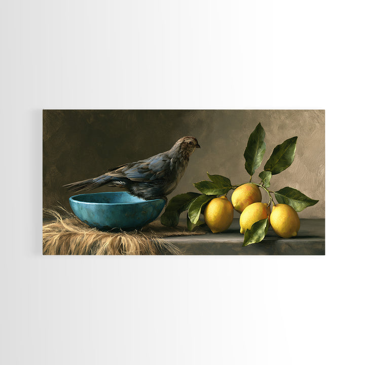 Italian Lemon Branch Canvas Print, Dining Room Art, Wall Art, Dining Room Decor, Watercolor Art, Dining, Printable Art, DRA-2x1-49