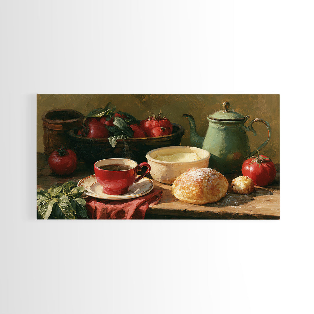 Coffee and Pastry Scene for Breakfast Nook Canvas Print, Dining Room Art, Room Decor, Dining Room Decor, Fine Art, Dining, DRA-2x1-58
