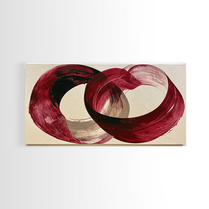 Abstract Red Wine Swirl Canvas Print, Dining Room Art, Statement Artwork, Dining Room Decor, Abstract Art, Dining, DRA-2x1-62