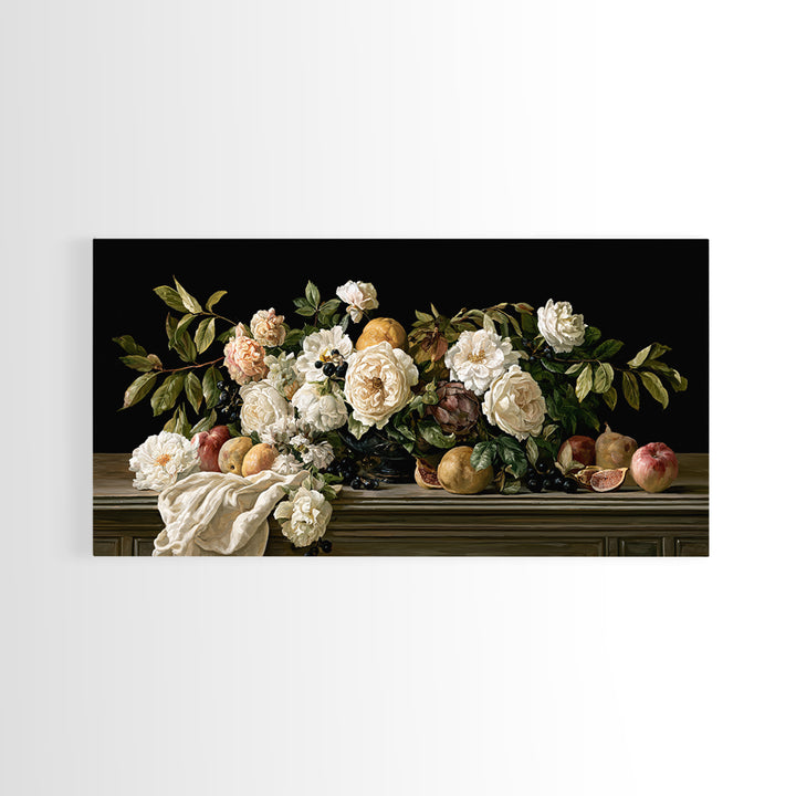 Classic Dutch Feast Arrangement Canvas Print, Dining Room Art, Printable Art, Dining Room Decor, Dining, Coastal Wall Art, DRA-2x1-63