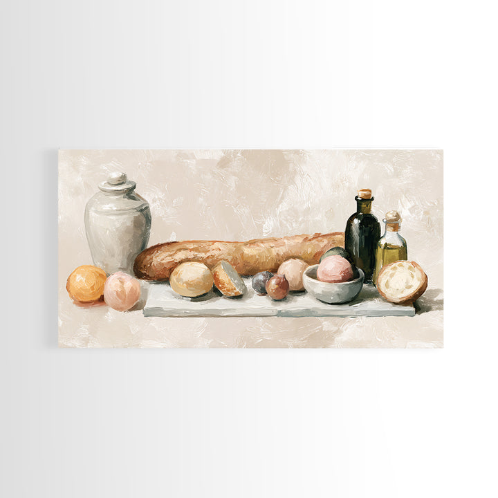 French Bistro Food Illustration Without Text Canvas Print, Dining Room Art, Art Print, Dining Room Decor, Fine Art, Dining, DRA-2x1-78