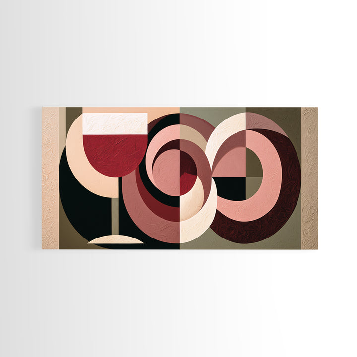 Abstract Red Wine Swirl Framed Canvas Print, Dining Room Art, Textured Painting, Dining Room Decor, Abstract Art, Dining, DRA-2x1-86