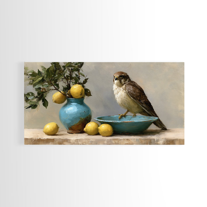 Italian Lemon Branch Framed Canvas Print, Dining Room Art, Canvas Wall Art, Dining Room Decor, Watercolor Art, Dining, DRA-2x1-97