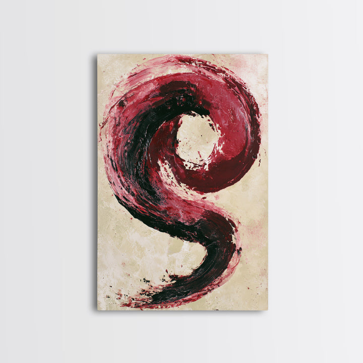 Abstract Red Wine Swirl Framed Canvas Print, Dining Room Art, Gallery Decor, Dining Room Decor, Dining, Minimalist Decor, DRA-2x3-2
