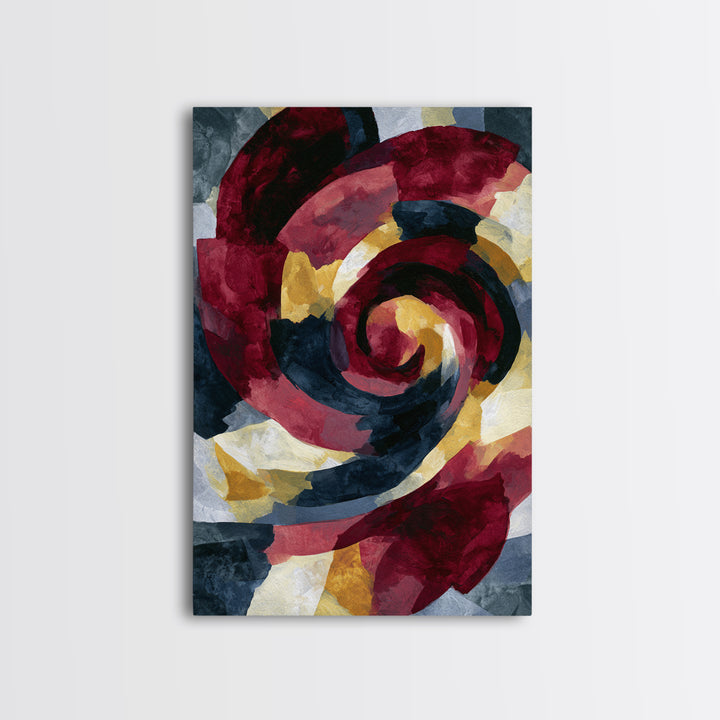 Abstract Red Wine Swirl Framed Canvas Print, Dining Room Art, Gallery Decor, Dining Room Decor, Dining, Minimalist Decor, DRA-2x3-26