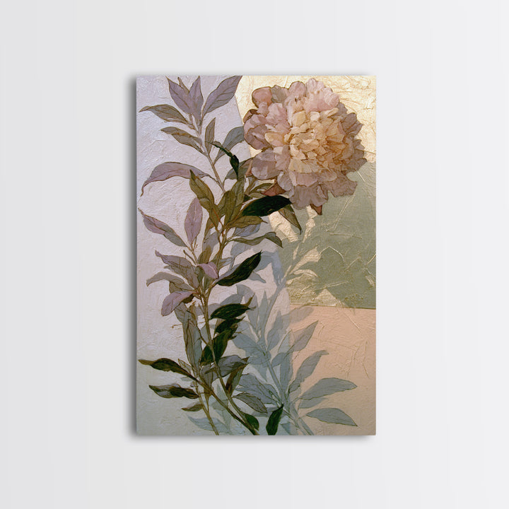 Pomegranate and Gold Leaf Botanical Study Canvas Print, Dining Room Art, Coastal Wall Art, Dining Room Decor, Watercolor Art, DRA-2x3-40